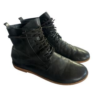 Marsèll Black Leather Lace-Up Ankle Boots Size 39 US 8 W / US 7 M Made in Italy